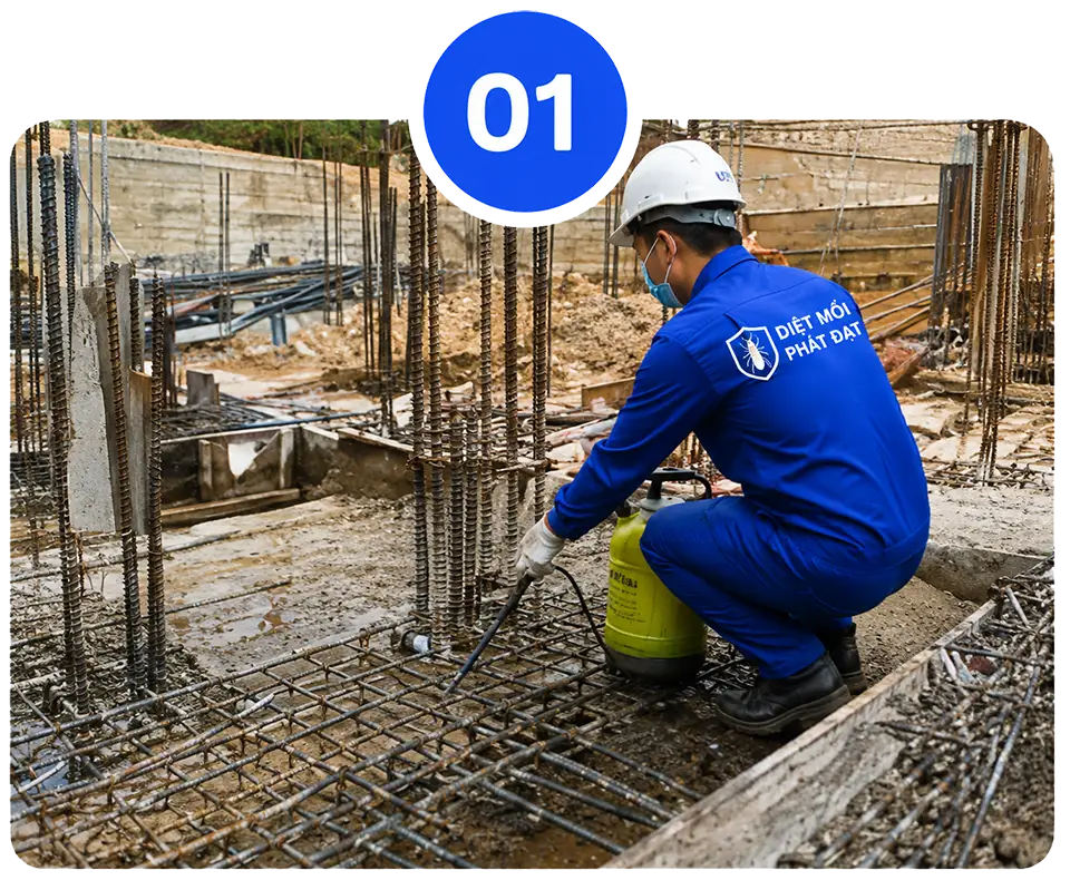 quy trình phòng chóng mối công trình xây dựng - bước 1