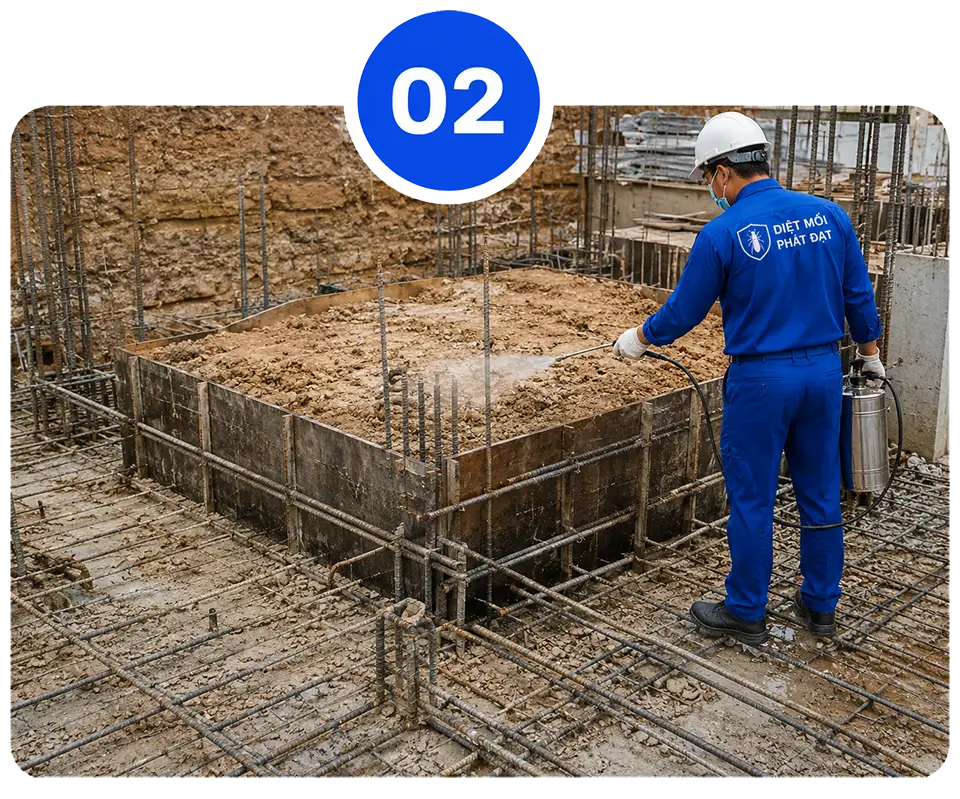 quy trình phòng chóng mối công trình xây dựng - bước 2