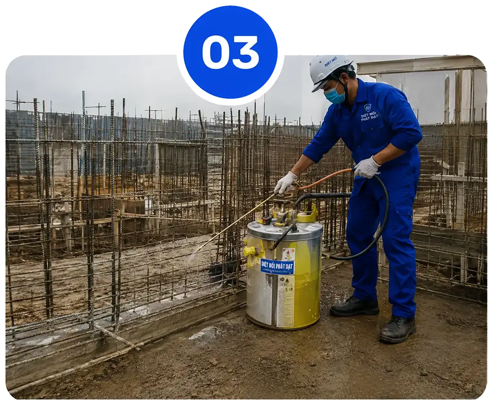 quy trình phòng chóng mối công trình xây dựng - bước 3