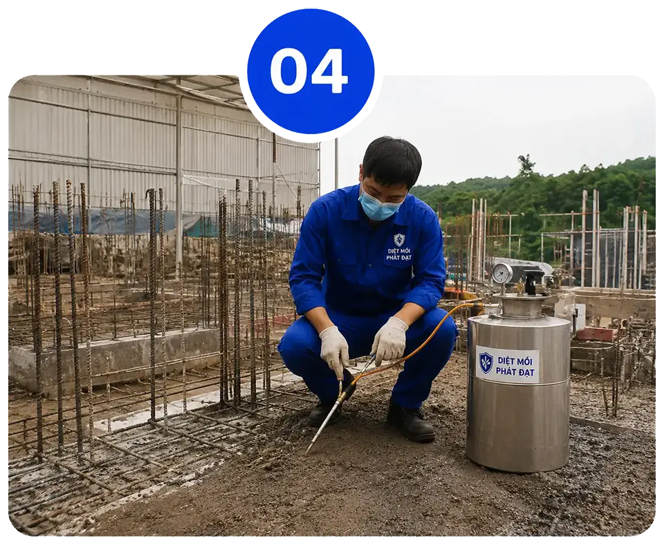 quy trình phòng chóng mối công trình xây dựng - bước 4