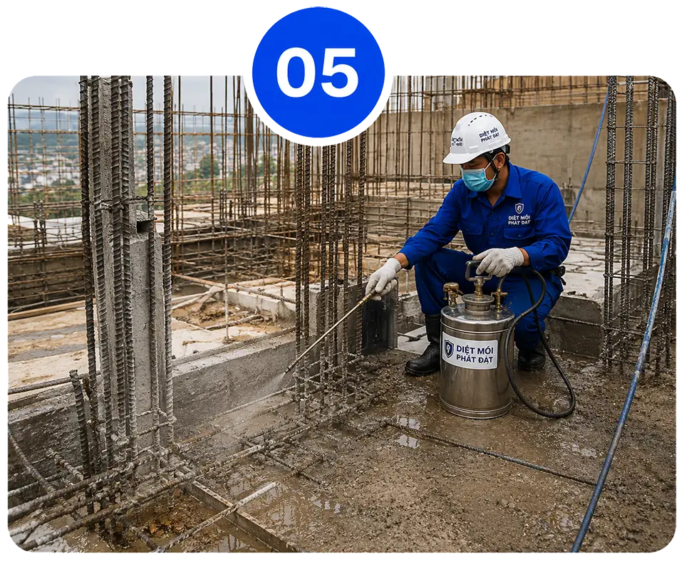 quy trình phòng chóng mối công trình xây dựng - bước 5