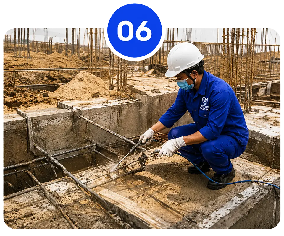 quy trình phòng chóng mối công trình xây dựng - bước 6